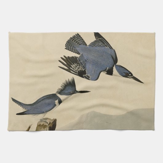 Audubon Belted Kingfisher Wildlife Bird Theedoek (Horizontaal)