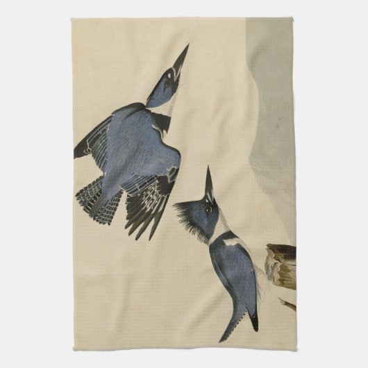 Audubon Belted Kingfisher Wildlife Bird Theedoek (Verticaal)