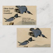 Audubon Belted Kingfisher Wildlife Bird Visitekaartje (Voorkant / Achterkant)