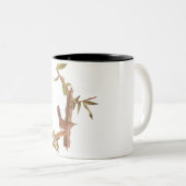 Audubon Bewick's Wren Solitary Song Bird on Branch Tweekleurige Koffiemok (Voorkant rechts)