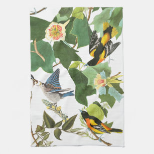Audubon Bird Wildlife Floral Kitchen Towels Theedoek