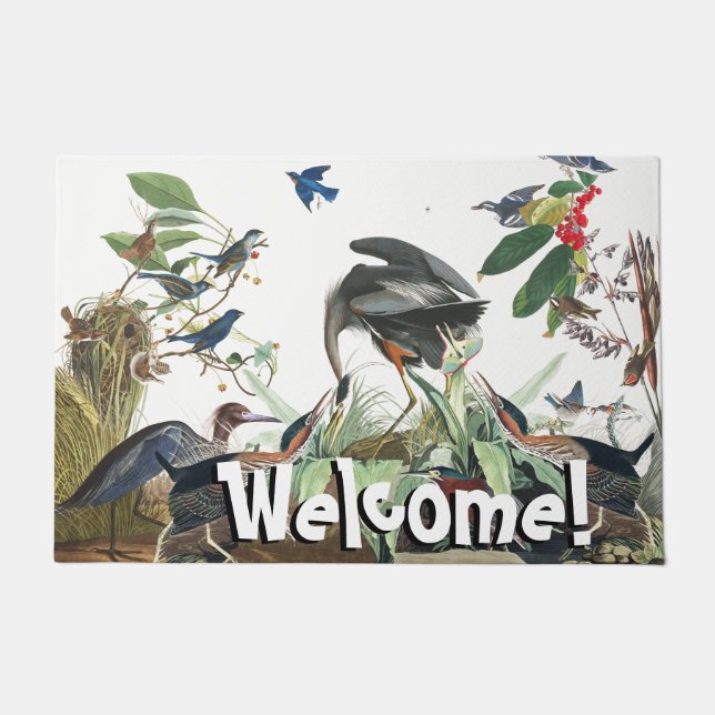 Audubon Birds Collage Wildlife Welkom Doormat Deurmat (Voorkant)