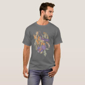 Audubon Blue Florida Scrub Jay op Oranje Boom T-shirt (Voorkant volledig)