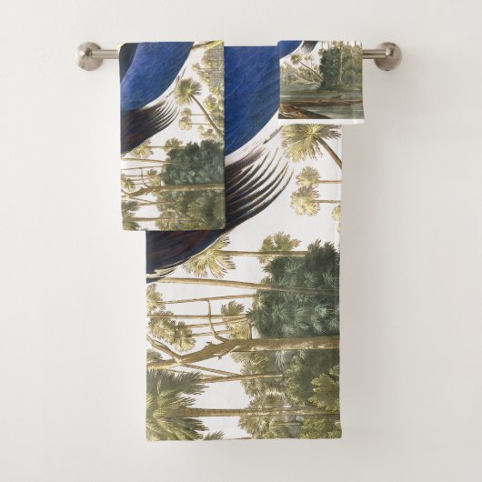 Audubon Blue Heron Bird Wildlife Bath Towel Set Bad Handdoek (Insitu)