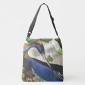 Audubon Blue Heron Bird Wildlife Floral Canvas tas (Achterkant)