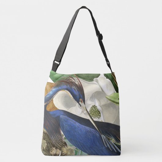Audubon Blue Heron Bird Wildlife Floral Canvas tas (Achterkant)