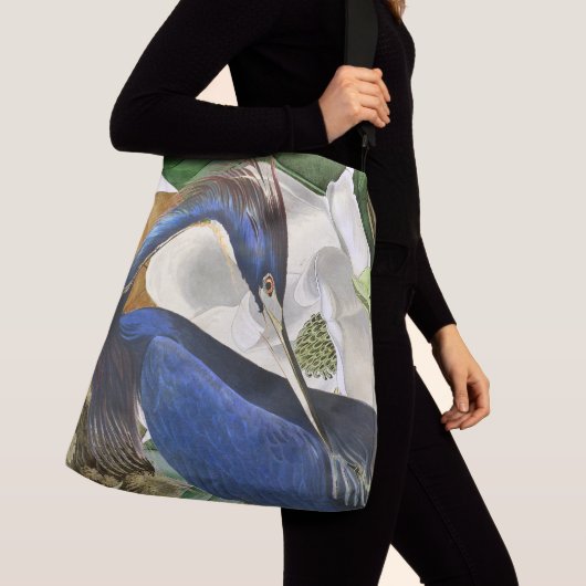 Audubon Blue Heron Bird Wildlife Floral Canvas tas (Dichtbij)
