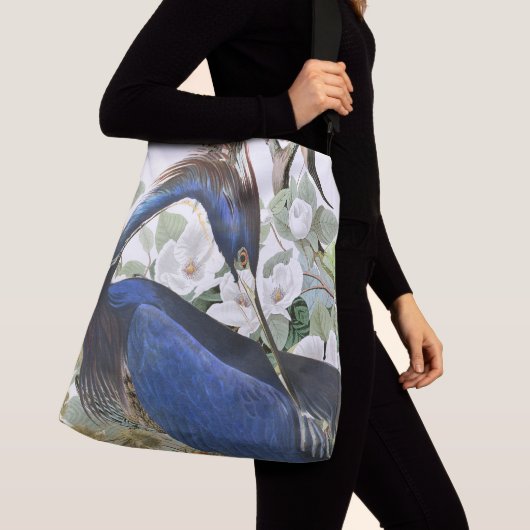 Audubon Blue Heron Bird Wildlife Floral Canvas tas (Dichtbij)