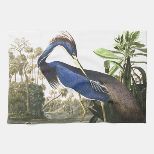 Audubon Blue Heron Bird Wildlife Kitchen Towel Theedoek (Horizontaal)