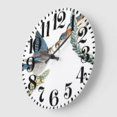 Audubon Bluebird Bird Big Number Wall Clock Grote Klok (Hoek)