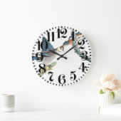 Audubon Bluebird Bird Big Number Wall Clock Grote Klok (Huis)
