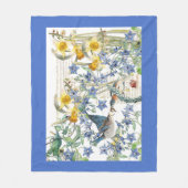 Audubon Bluebird Birds Flowers Fleece Blanket Deken (Voorkant)