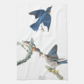 Audubon Bluebird Birds Flowers Kitchen Towel Theedoek (Verticaal)
