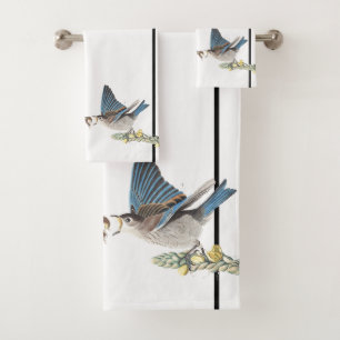 Audubon Bluebird Wildlife Bath Towel Set Bad Handdoek