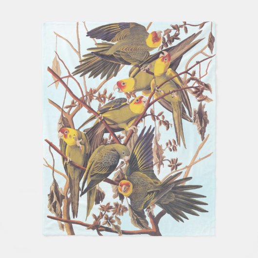 Audubon Carolina Paraket Flock Fleece Deken (Voorkant)