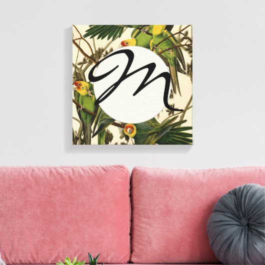 Audubon Carolina Parrot Bird illustratie Canvas Afdruk (Insitu (Woonkamer))