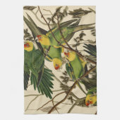 Audubon Carolina Parrot Bird illustratie Theedoek (Verticaal)