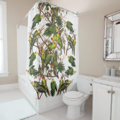 Audubon Carolina Parrot Bird Shower Curtain Douchegordijn (In situ)