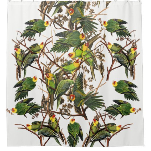 Audubon Carolina Parrot Bird Shower Curtain Douchegordijn (Voorkant)