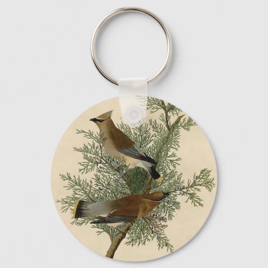 Audubon Cedar Pestvogel Sleutelhanger (Voorkant)