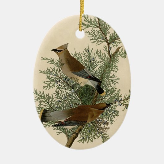 Audubon Cedar Waxwing Bird Keramisch Ornament (Voorkant)