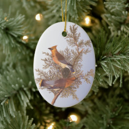 Audubon Cedar Waxwing Bird Keramisch Ornament
