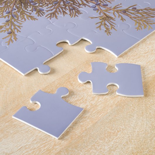 Audubon Cedar Waxwing Bird op Evergreen Juniper Legpuzzel (Zijkant)