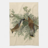 Audubon Cedar Waxwing Bird Theedoek (Verticaal)