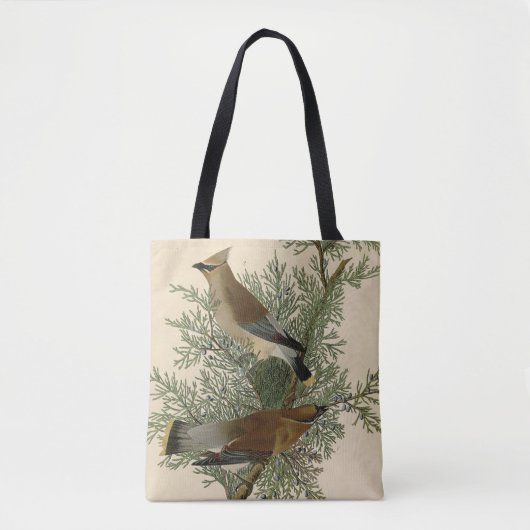 Audubon Cedar Waxwing Bird Tote Bag (Voorkant)
