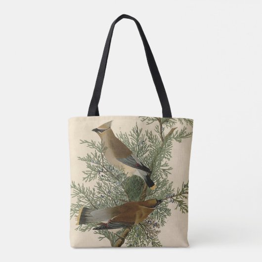Audubon Cedar Waxwing Bird Tote Bag (Achterkant)