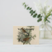 Audubon Cedar Waxwing Bird Visitekaartje (Staand voorkant)