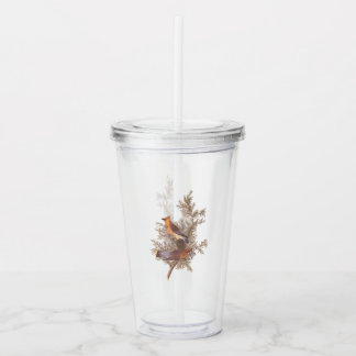 Audubon Cedar Waxwing Songbird in Juniper Acryl Drinkbeker