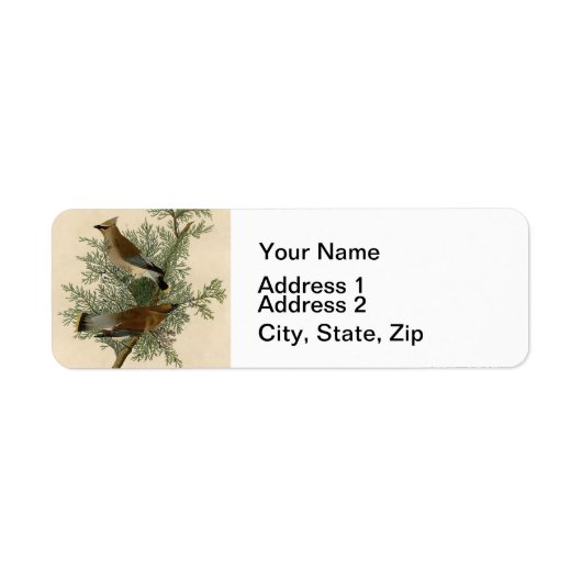 Audubon Cederpestvogel Etiket (Voorkant)