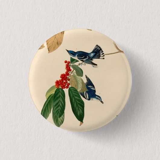 Audubon Cerulean Warbler Bird Painting Ronde Button 3,2 Cm (Voorkant)