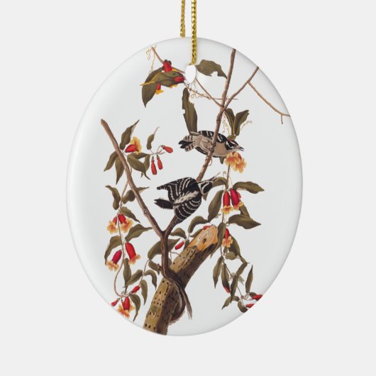 Audubon Downy Woodpecker Pair Keramisch Ornament (Rechts)