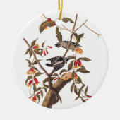 Audubon Downy Woodpecker Pair Keramisch Ornament (Voorkant)
