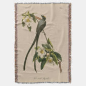 Audubon Floral Bird Fork tailed Flycatcher Deken (Voorkant Verticaal)