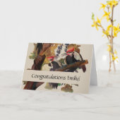 Audubon gepileerde specht vogelschilderij kaart (Gele Bloem)