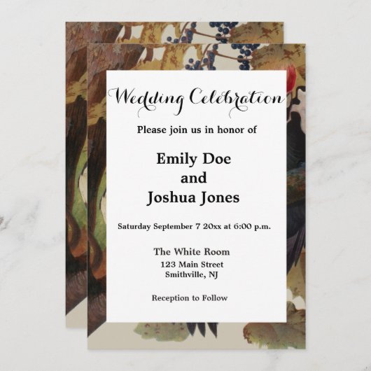 Audubon gepileerde specht vogelschilderij kaart (Voorkant / Achterkant)