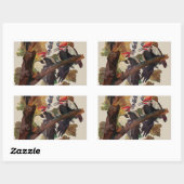 Audubon gepileerde specht vogelschilderij rechthoekige sticker (Vel)