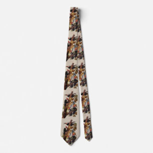 Audubon gepileerde specht vogelschilderij stropdas