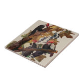 Audubon gepileerde specht vogelschilderij tegeltje (Zijkant)