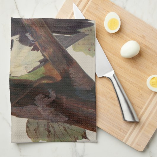 Audubon gepileerde specht vogelschilderij theedoek (Quarter Fold)