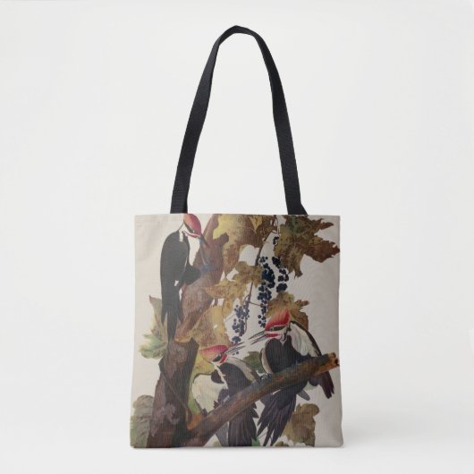 Audubon gepileerde specht vogelschilderij tote bag (Voorkant)