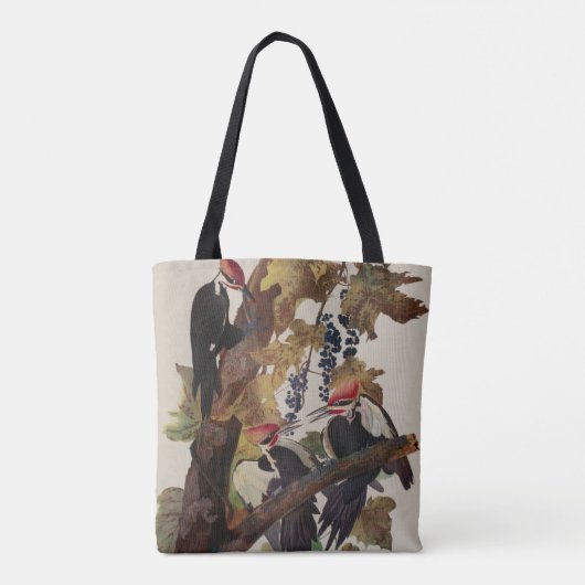 Audubon gepileerde specht vogelschilderij tote bag (Achterkant)