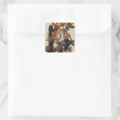 Audubon gepileerde specht vogelschilderij vierkante sticker (Tas)