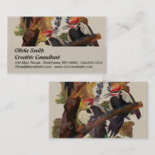 Audubon gepileerde specht vogelschilderij visitekaartje (Voorkant / Achterkant)