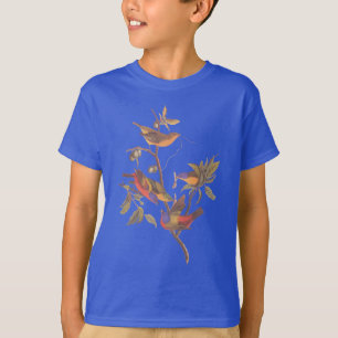 Audubon Geschilderde Bunting Birds in Wild Plum Tr T-shirt