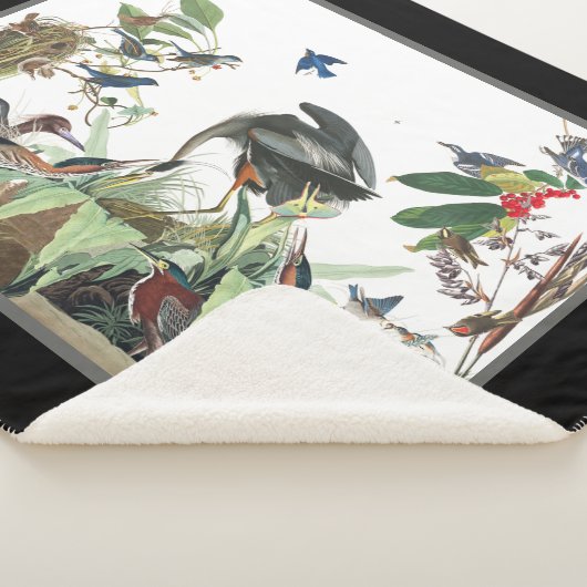 Audubon Great Blue Heron Birds Sherpa Blanket Sherpa Deken (3/4)