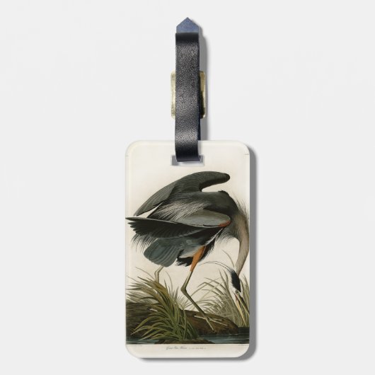 Audubon Great Blue Heron Marsh Bird Bagagelabel (Achterkant verticaal)